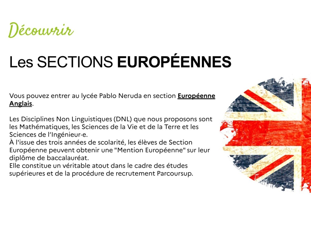 1. LES SECTIONS EUROPÉENNES