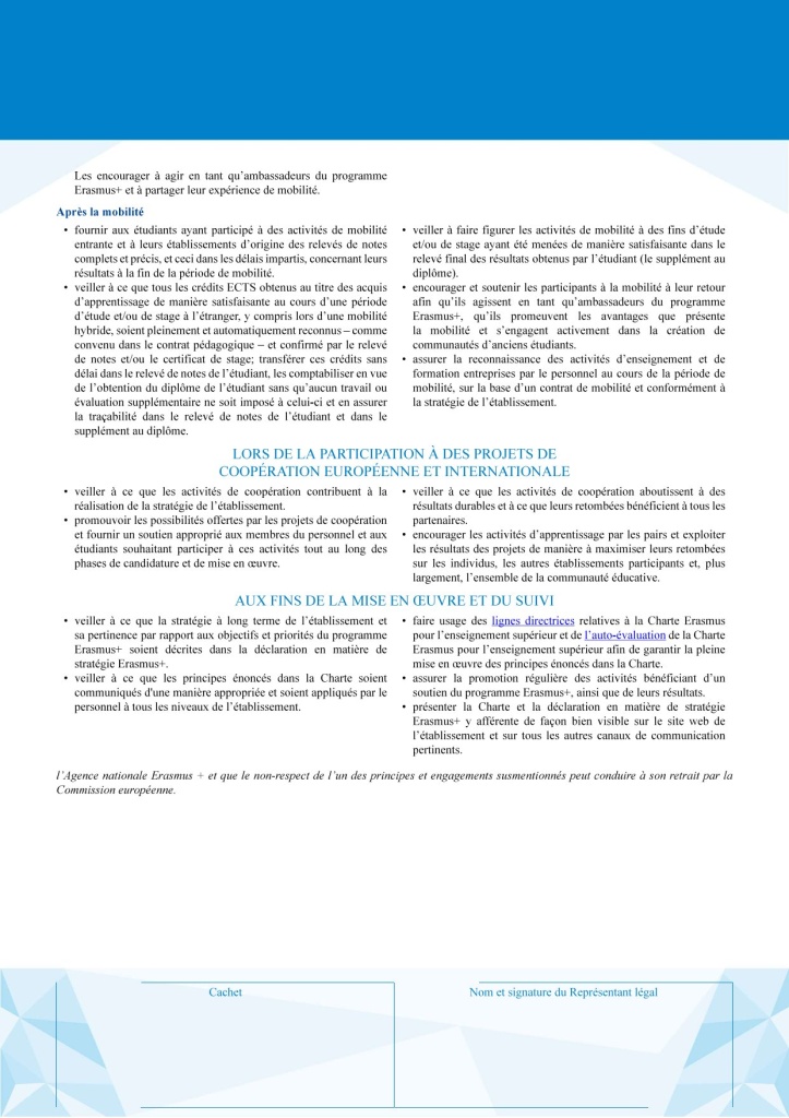 7. LA CHARTE ERASMUS+