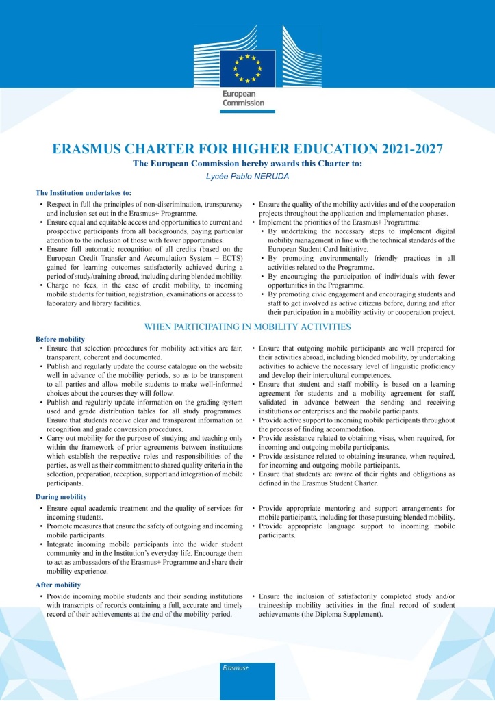7. LA CHARTE ERASMUS+